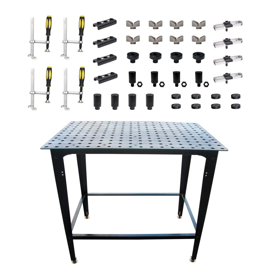 Kit Profesional Masa Sudura + 40 Accesorii pentru fixarea a patru tevi rotunde / patrate, TBHKM300