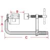 Clema L cu arc, fixare la 90°, suport fixare in 3 axe, JointMaster™, Strong Hand Tools, UDL365 - imagine 8