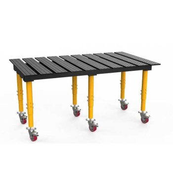 Masa Sudura BuildPro Clasic cu Fante, 2560 x 1250 mm, blat Nitrurat, picioare Reglabile + roti, TMQRC625125SV