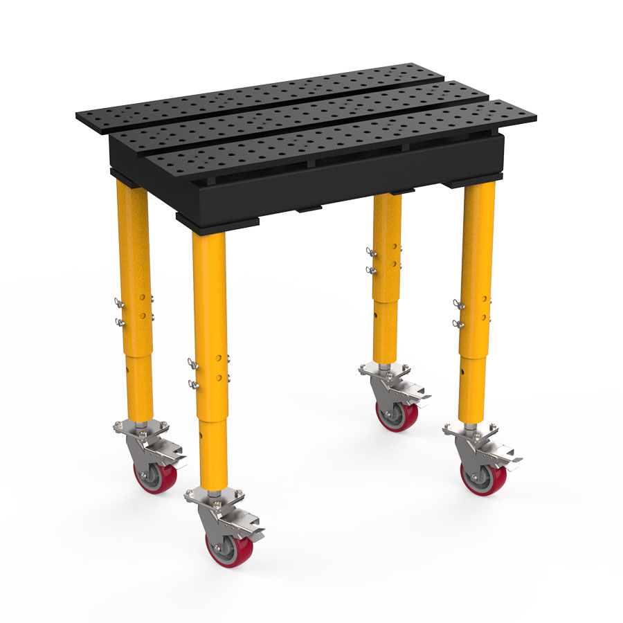 Masa Sudura BuildPro Clasic cu Fante, 560 x 1000 mm, blat Nitrurat, picioare Reglabile + roti, TMQRC60610SV