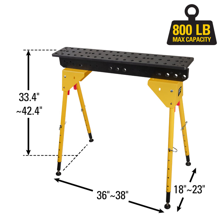 Capră fixare și sudură profesională cu picioare reglabile Heavy Duty, 900x150 mm, sistem 16 mm, Scout 36 BuildPro TSB915-AF1 - imagine 16