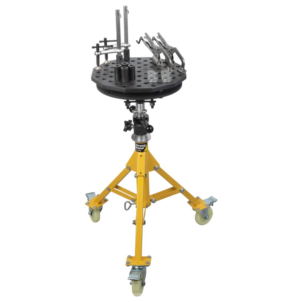 Stand mobil pentru sudură Ø350 mm + kit 12 accesorii, sistem 16 mm, Scout BuildPro, TWS350-KC1
